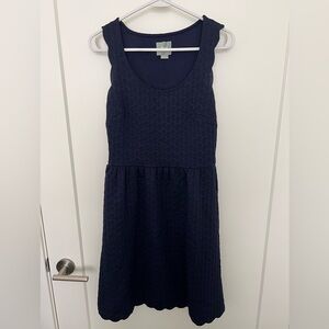 Anthropologie Maeve Navy Textured Dress